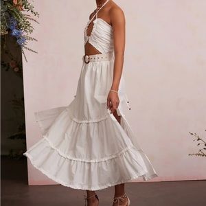 V. Chapman Penny Midi Dress in White